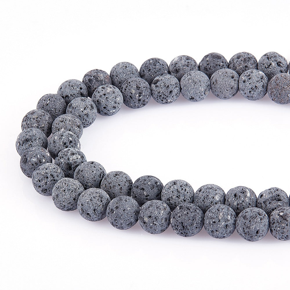 Lava Rock Round Beads 8mm Natural Un-Waxed Strand Julz Beads