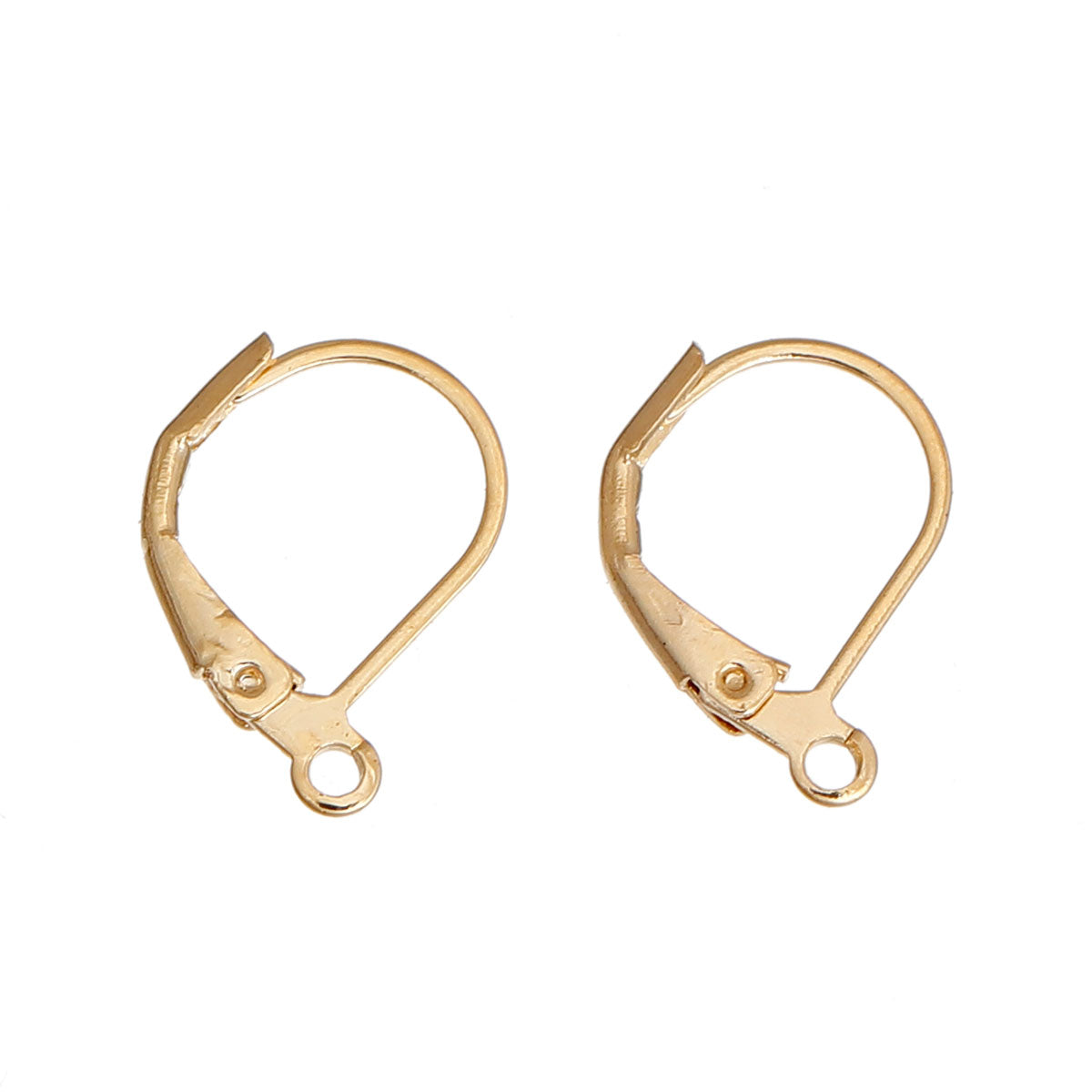 22K Gold Plated Leverback Earrings 13x11mm - 50 Earring Findings