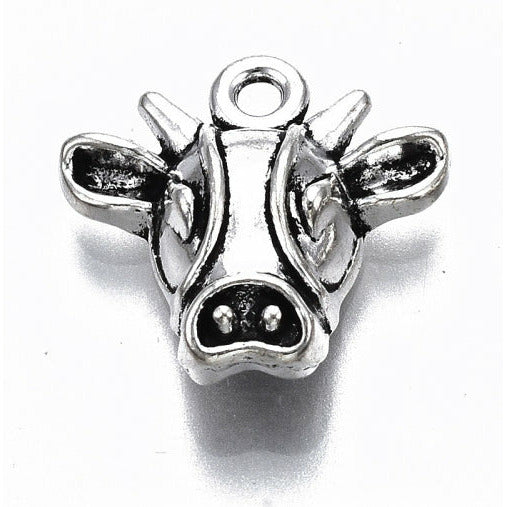 Sterling silver cow on sale charm