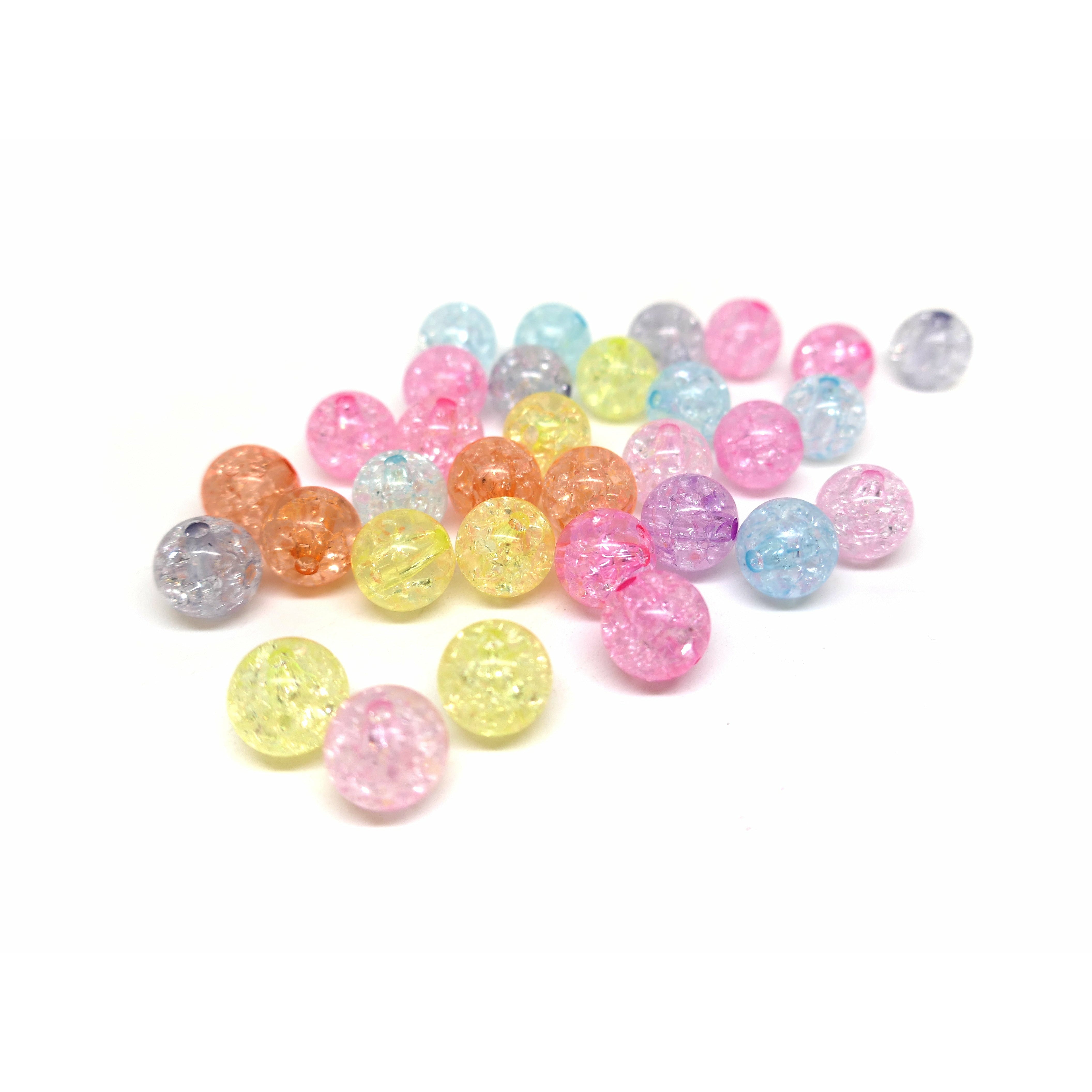 Assorted Cracked Bead  Clear Crackle Beads Assortment in 10mm