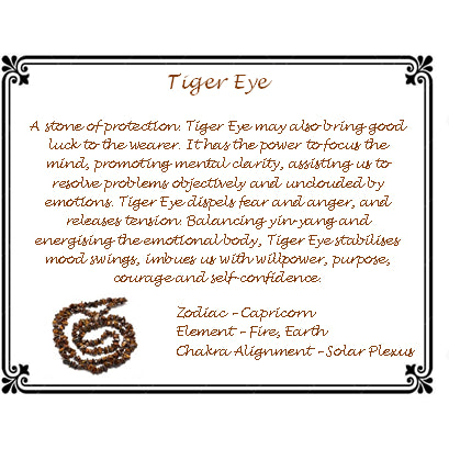 Tiger Eye Healing Card Julz Beads UK1