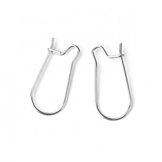 Plastic Earring Hooks with 304 Stainless Steel Beads - The Bead Shop UK