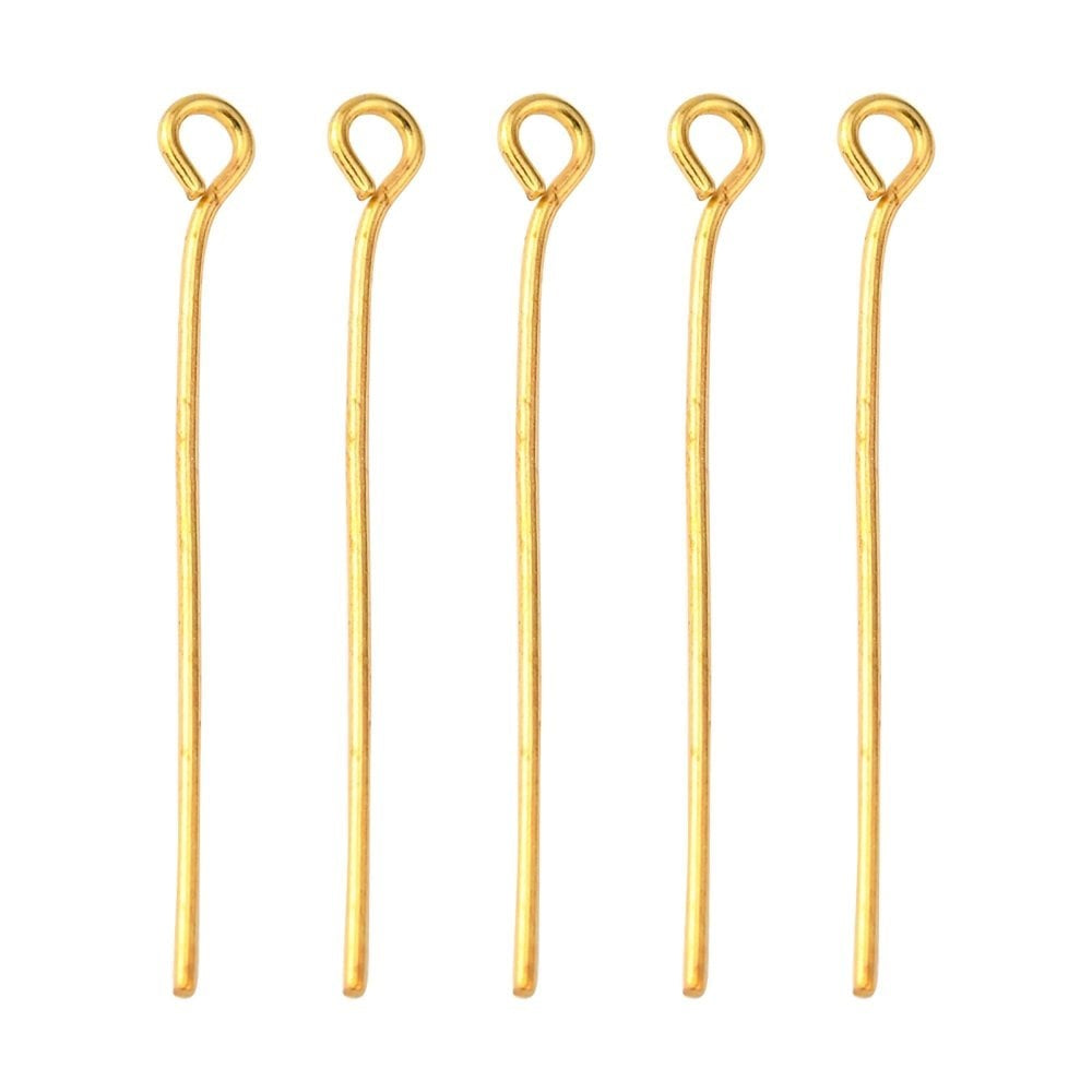 Eye Pins - Gold Plated - 30mm x 0.7mm - Pack of 100