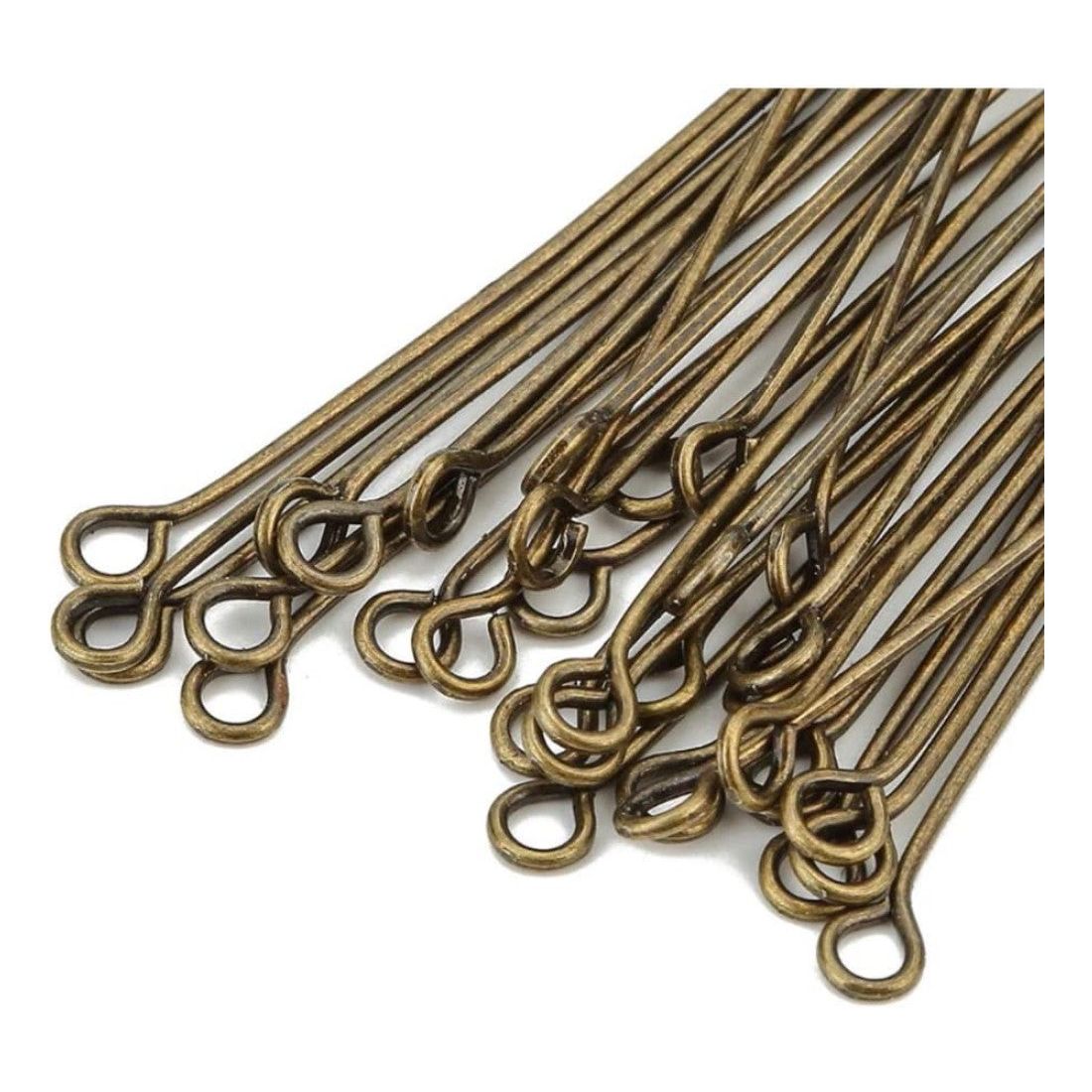 Eye Pins - Antique Bronze - 50mm x 0.7mm - Pack of 100