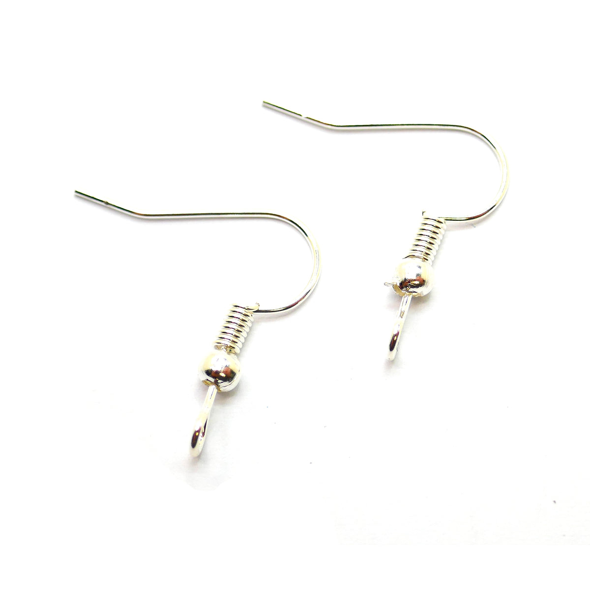 14kt White Gold 3mm Ball End Ear Wires Fish Hook Earring Sold By