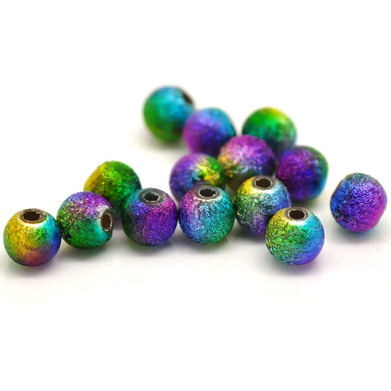 100 Stardust Rainbow Round Acrylic - 6mm