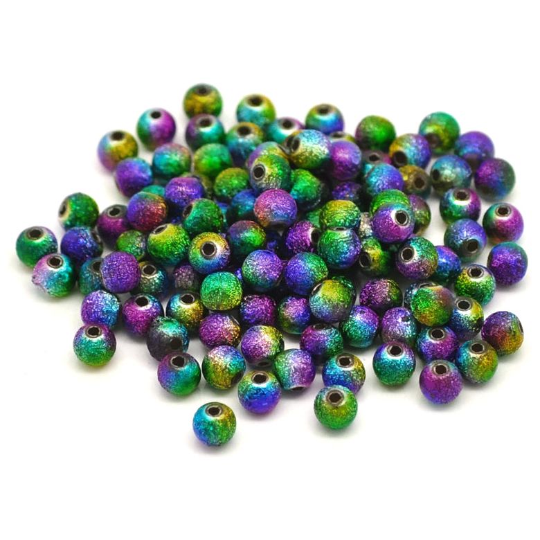 100 Stardust Rainbow Round Acrylic - 6mm