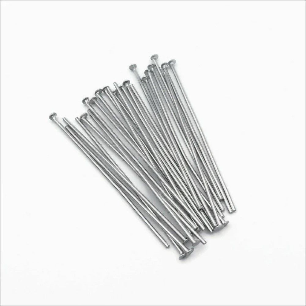 Head Pins - Stainless Steel - 30mm x 0.6mm - Pack of 100