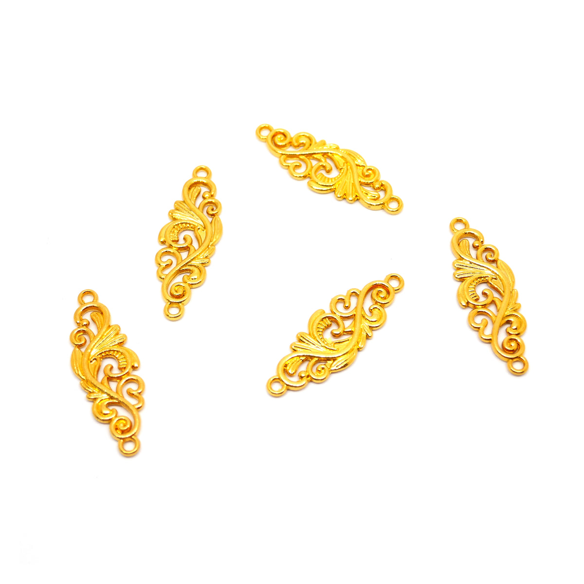 Grape Vine Connector Charms - Gold Plated - 30mm - Pack of 5