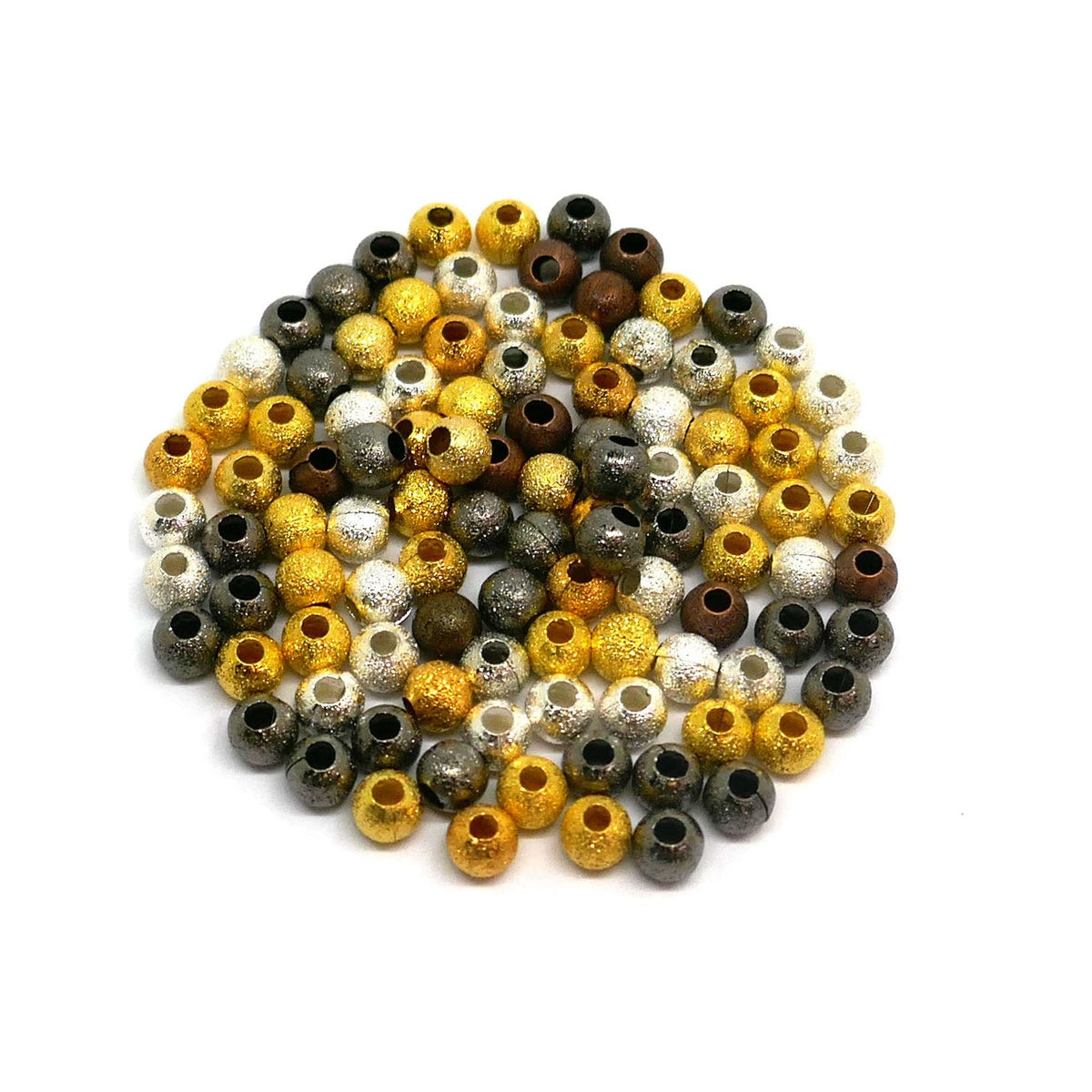 Stardust Round Spacer Beads - Mixed - 4mm - Pack of 100