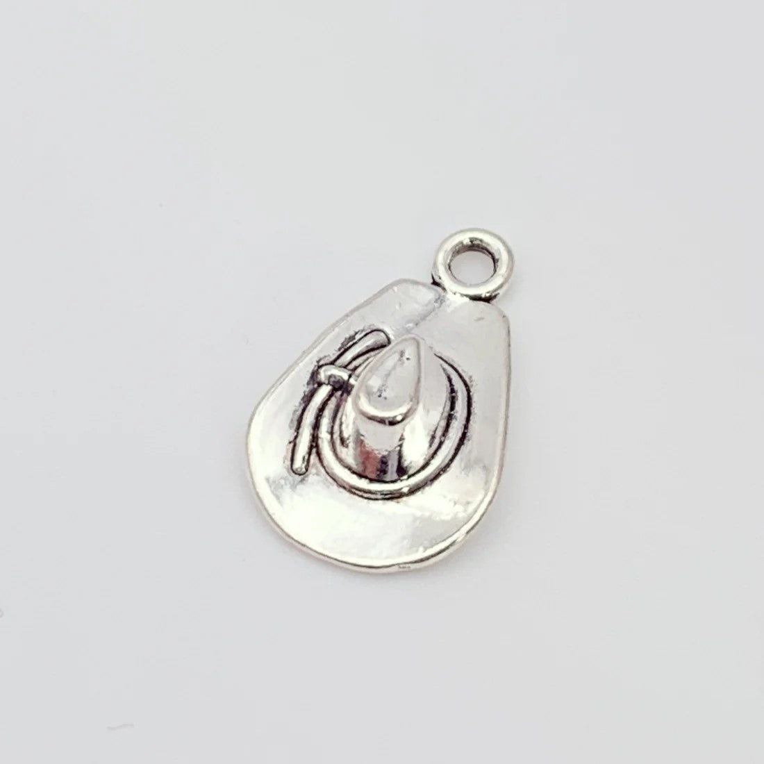 Silver Cowboy Hat Charms - 20mm x 12mm - Pack of 5