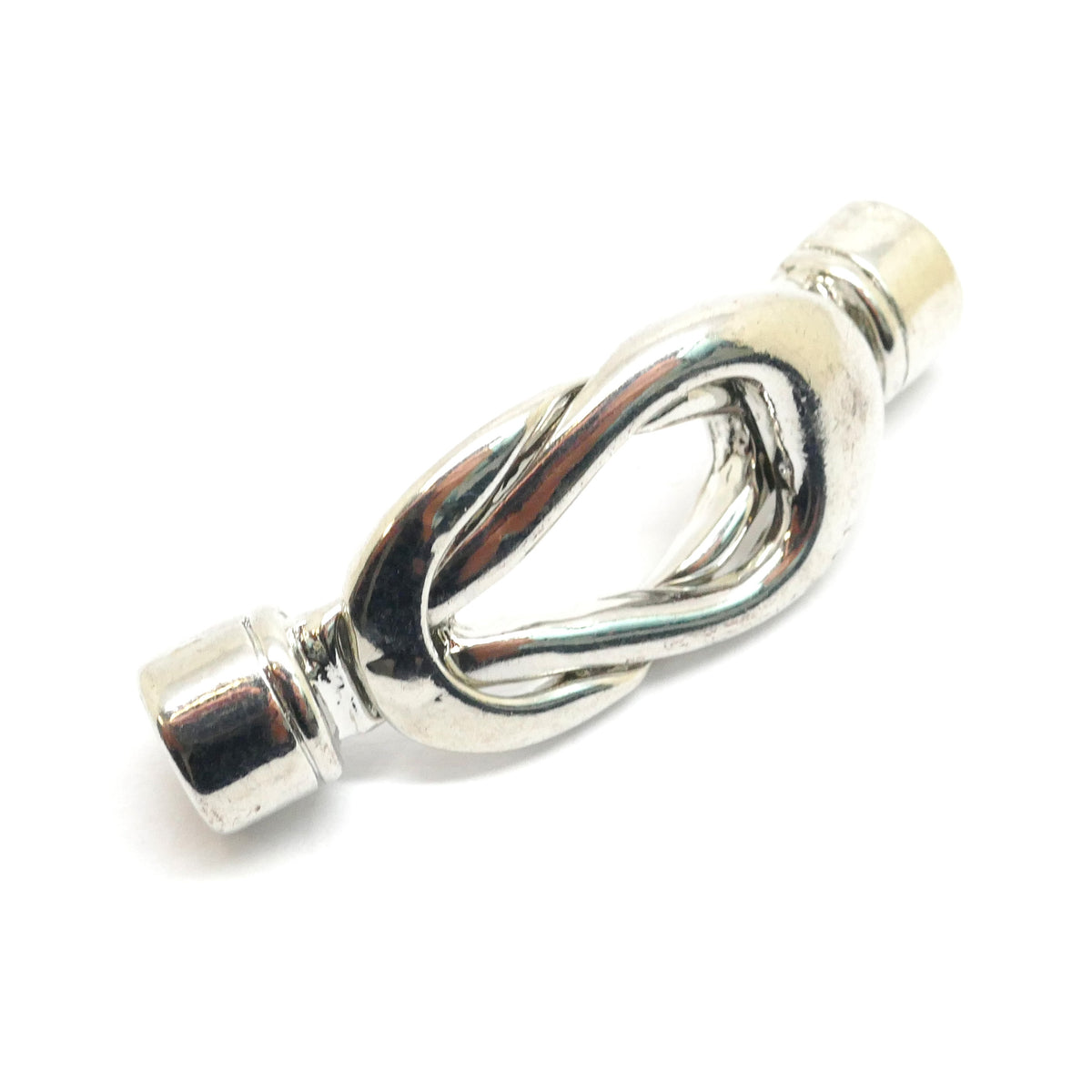 Magnetic Bow Knot Clasp - Silver Tone - 38mm x 13mm