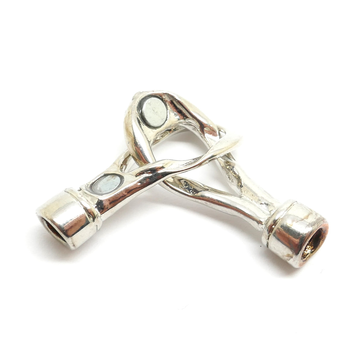 Magnetic Bow Knot Clasp - Silver Tone - 38mm x 13mm