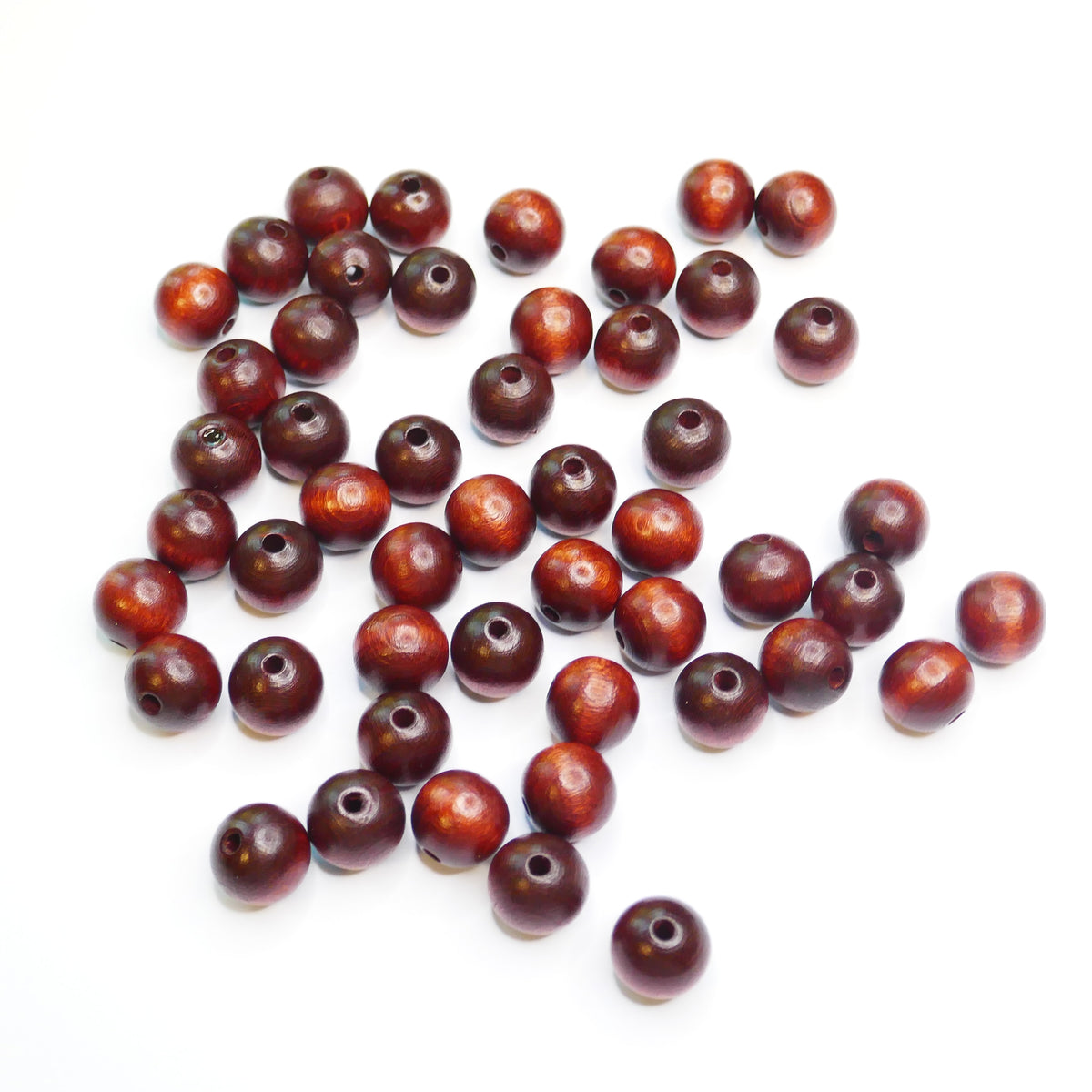 Preciosa Wooden Round Beads - Dark Red - 12mm - Pack of 50