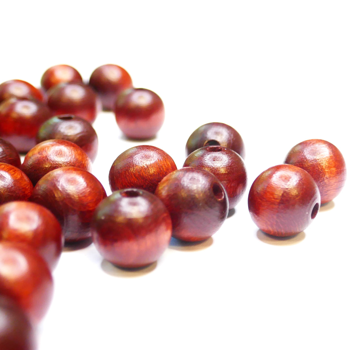 Preciosa Wooden Round Beads - Dark Red - 12mm - Pack of 50