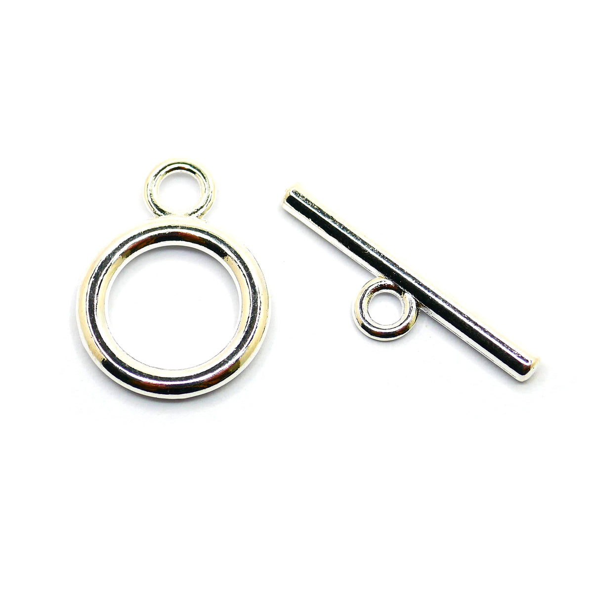 5 Plain Toggle Clasps Sets - Silver Plated - 19mm x 22mm