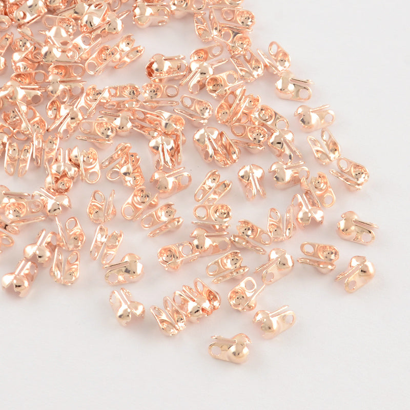 Calotte Ends - Rose Gold - 8mm x 5mm - Pack of 100