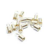 20 Coil Cord Ends - Silver Plated - 10mm x 4.5mm