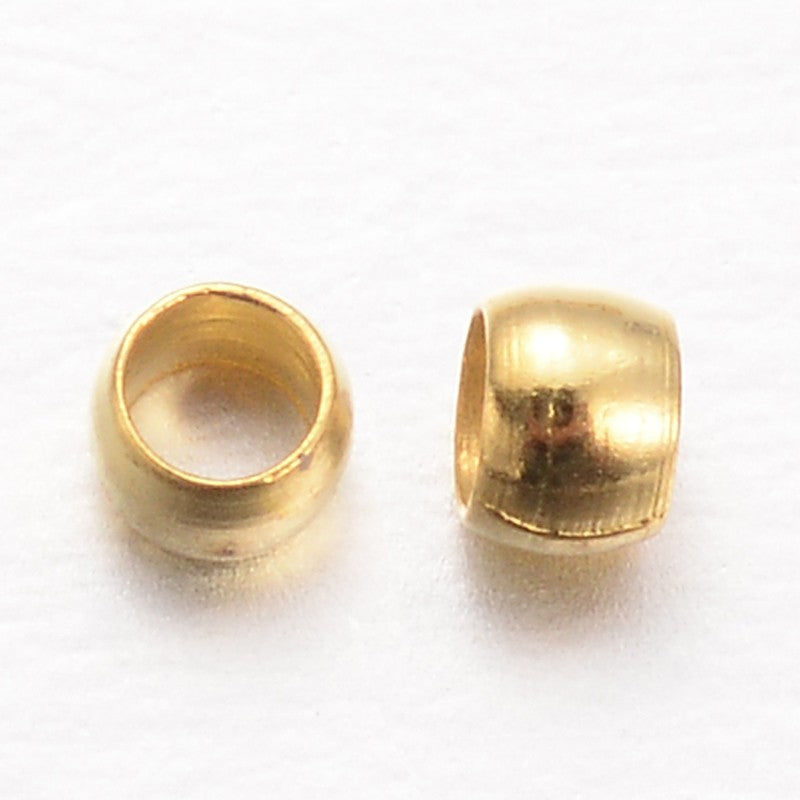 Crimp Beads - Gold Plated - 2mm - Pack of 200