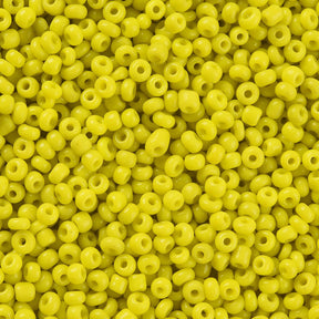 50g Round Seed Beads Glass - Opaque Yellow - 2mm Size 11/0