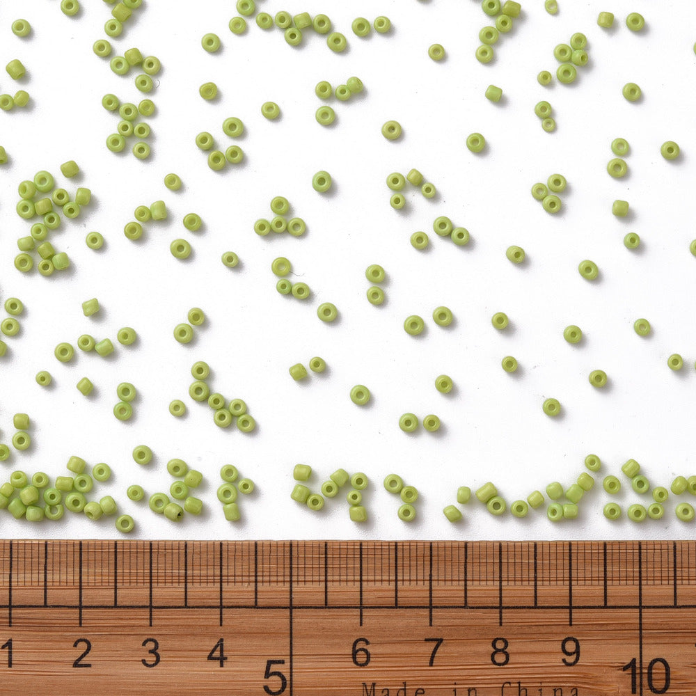 50g Round Seed Beads Glass - Opaque Green - 2mm Size 11/0