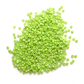 50g Round Seed Beads Glass - Opaque Green - 2mm Size 11/0