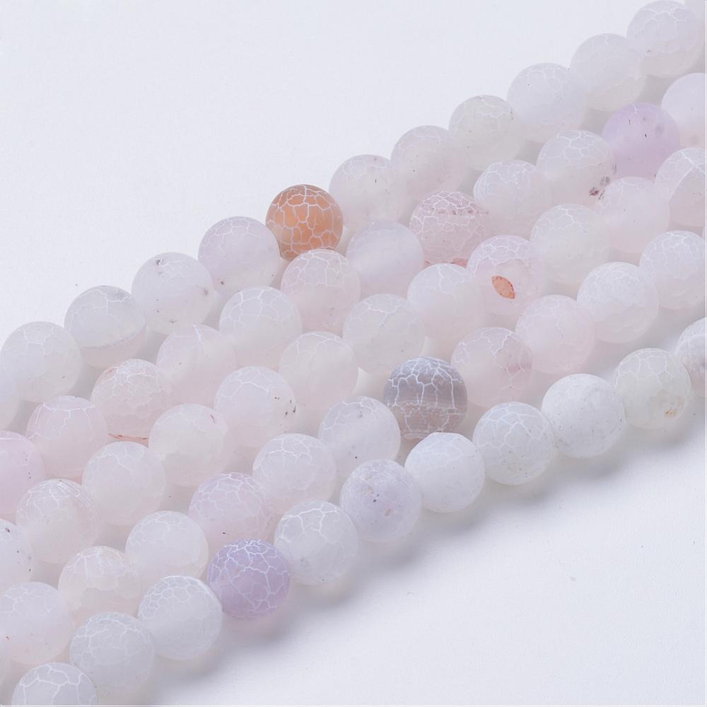 White Agate Round Beads - 8mm - Natural & Dyed - 1 Strand
