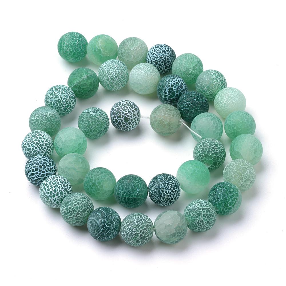 Green Agate Round Beads - 8mm - Natural & Dyed - 1 Strand