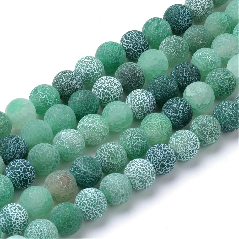Green Agate Round Beads - 8mm - Natural & Dyed - 1 Strand