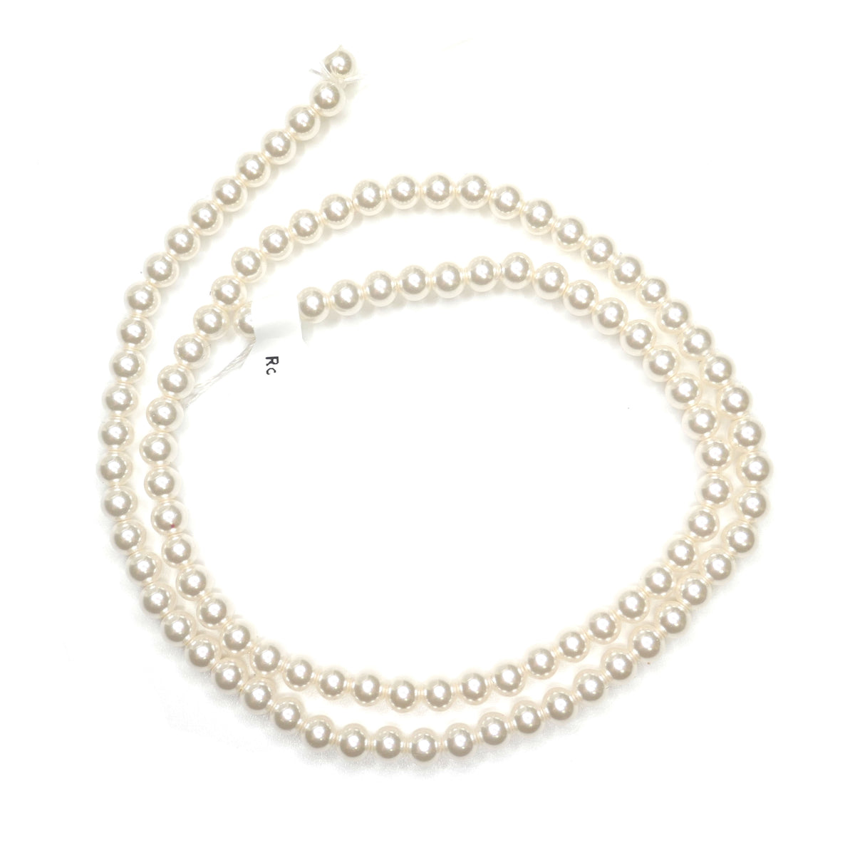 Pearl Glass Round Beads - Ivory - 4mm - Grade A - 1 Strand