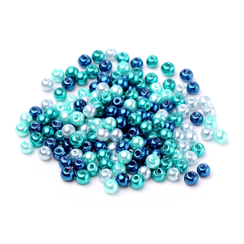 Pearl Glass Round Beads - Caribbean Mix - 4mm - Pack of 400