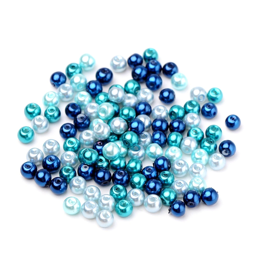Pearl Glass Round Beads - Caribbean Mix - 6mm - Pack of 200