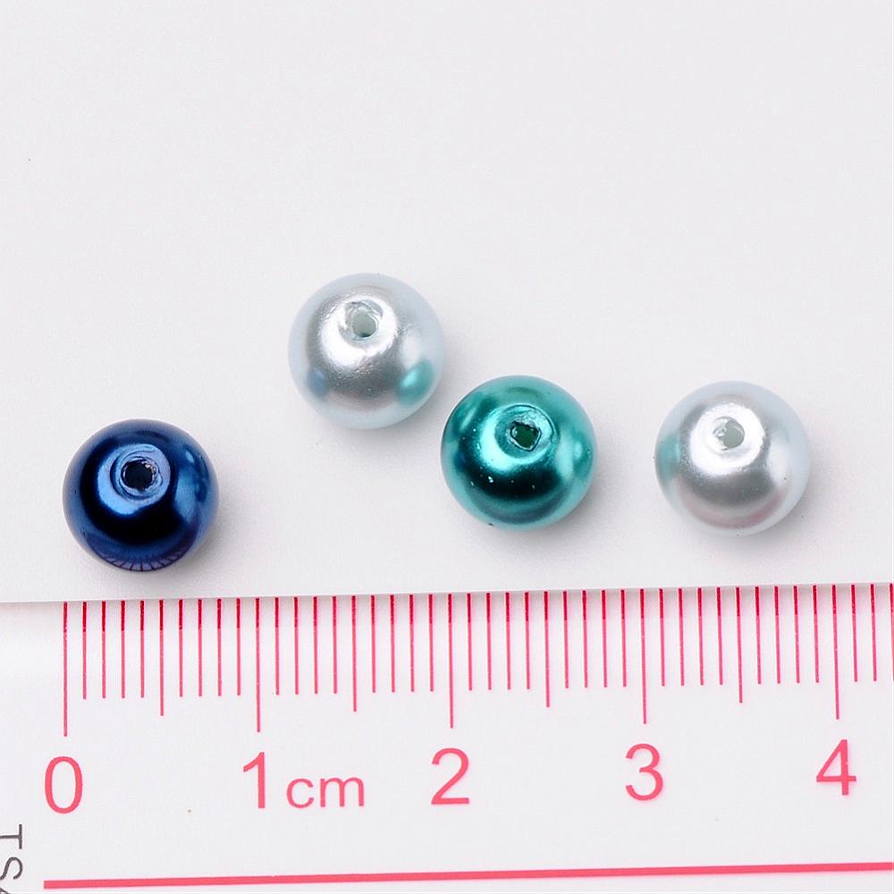 Pearl Glass Round Beads - Caribbean Mix - 8mm - Pack of 100