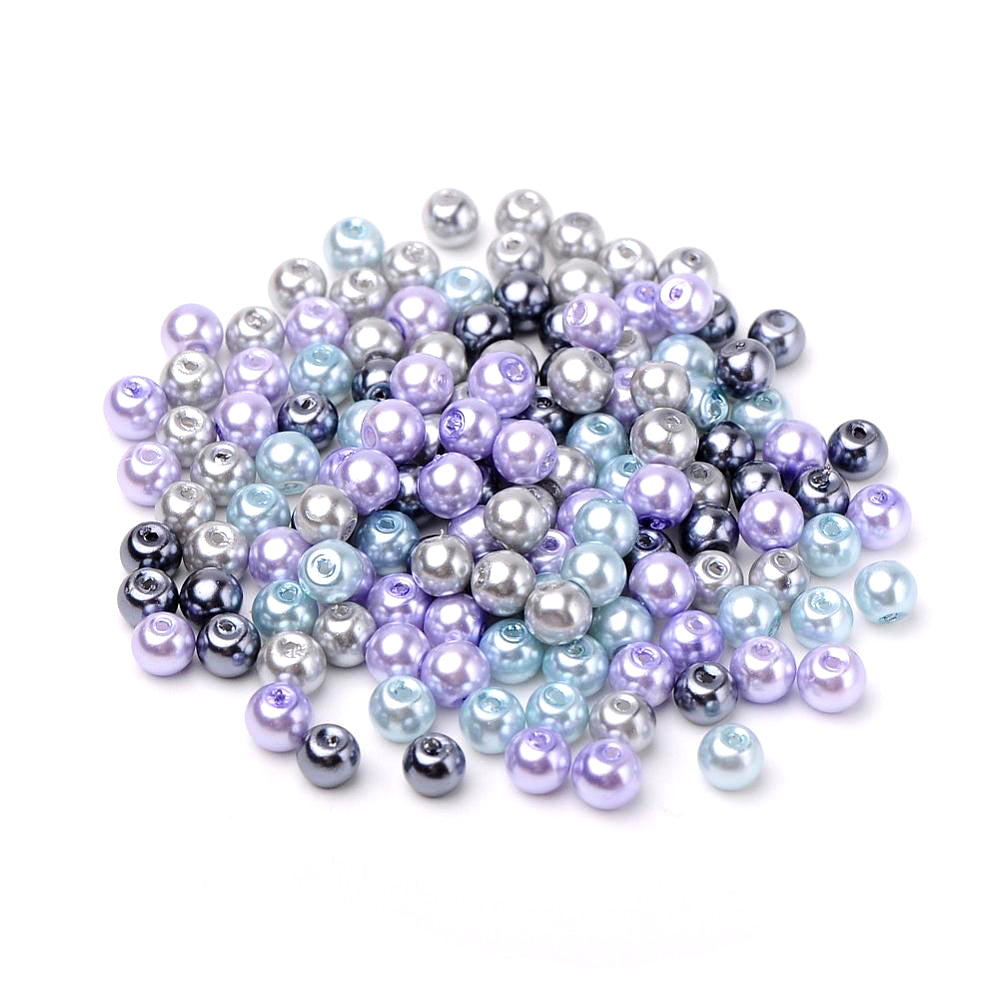 Pearl Glass Round Beads - Lavender Mix - 6mm - Pack of 200