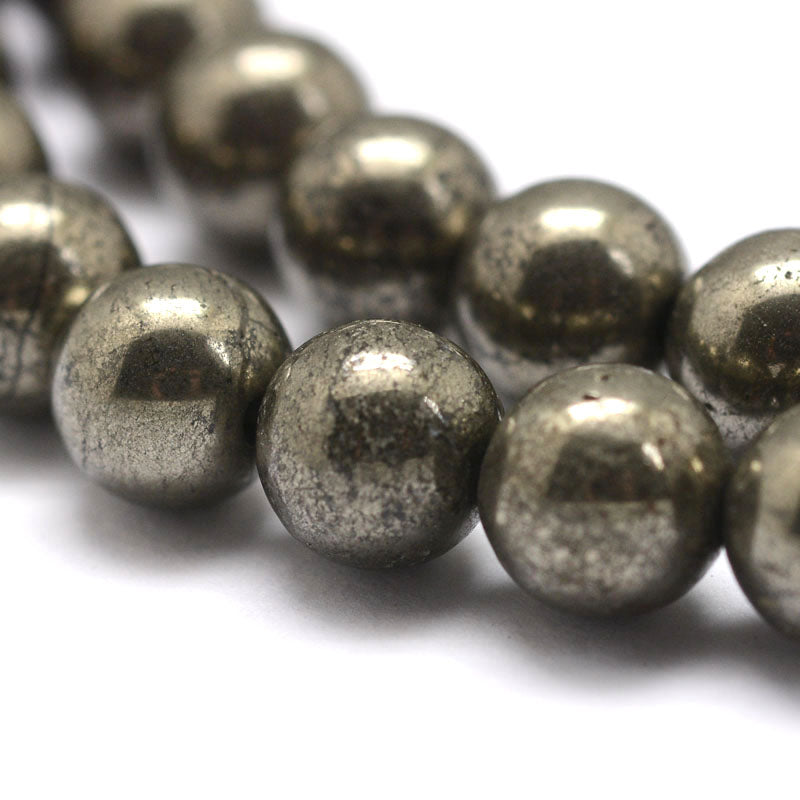 Pyrite Round Beads - 6mm - Natural - 1 Strand