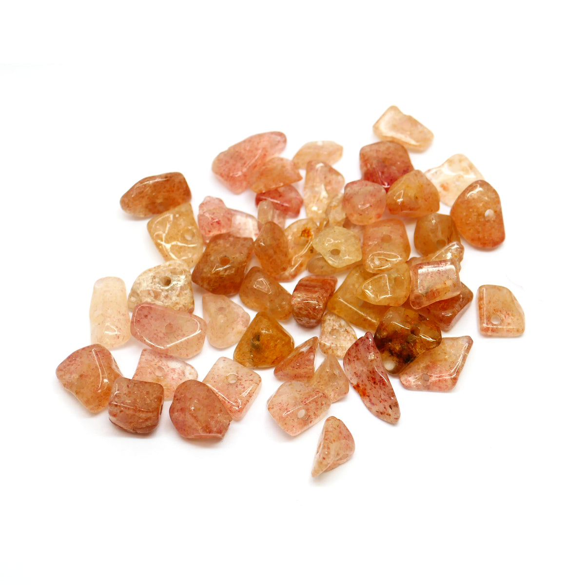 Strawberry Quartz Bead Chips - Natural