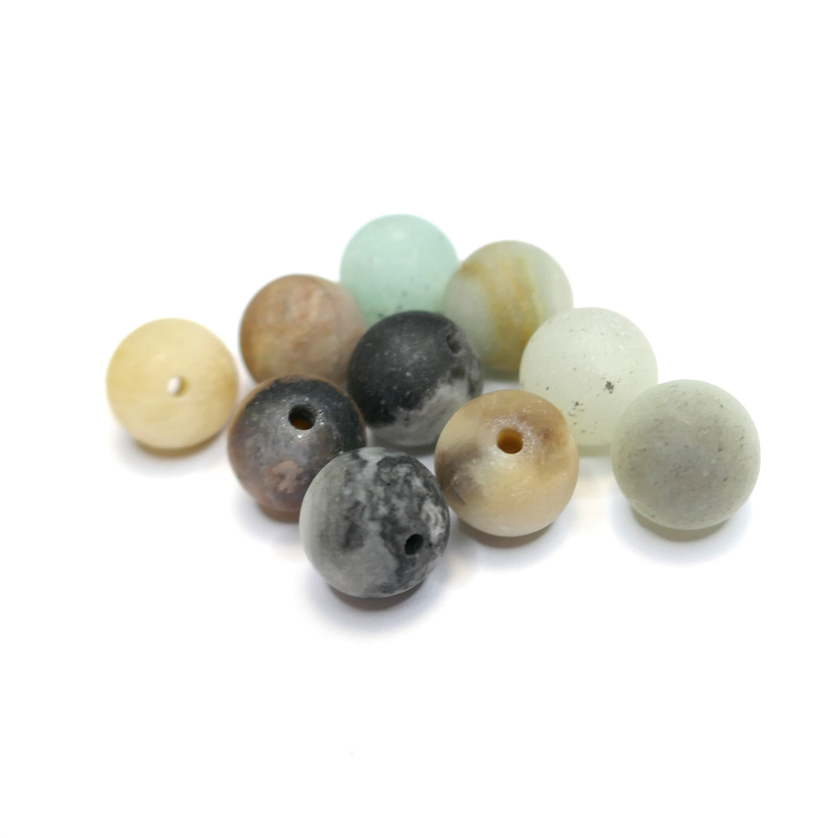 Frosted Amazonite Round Beads - 8mm - Natural - 1 Strand