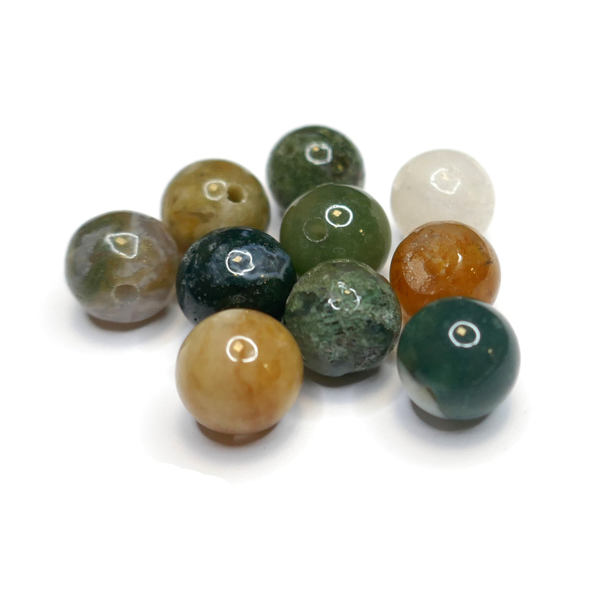 Agate Round Beads - 8mm - Natural & Dyed - 1 Strand