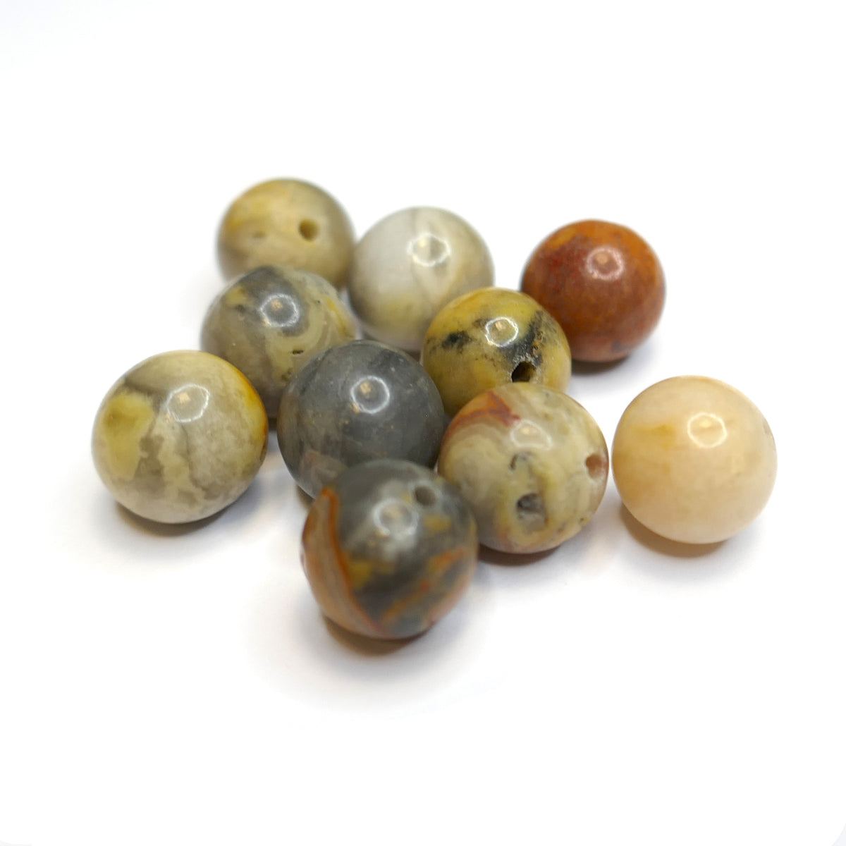 Crazy Agate Round Beads - 8mm - Natural - 1 Strand