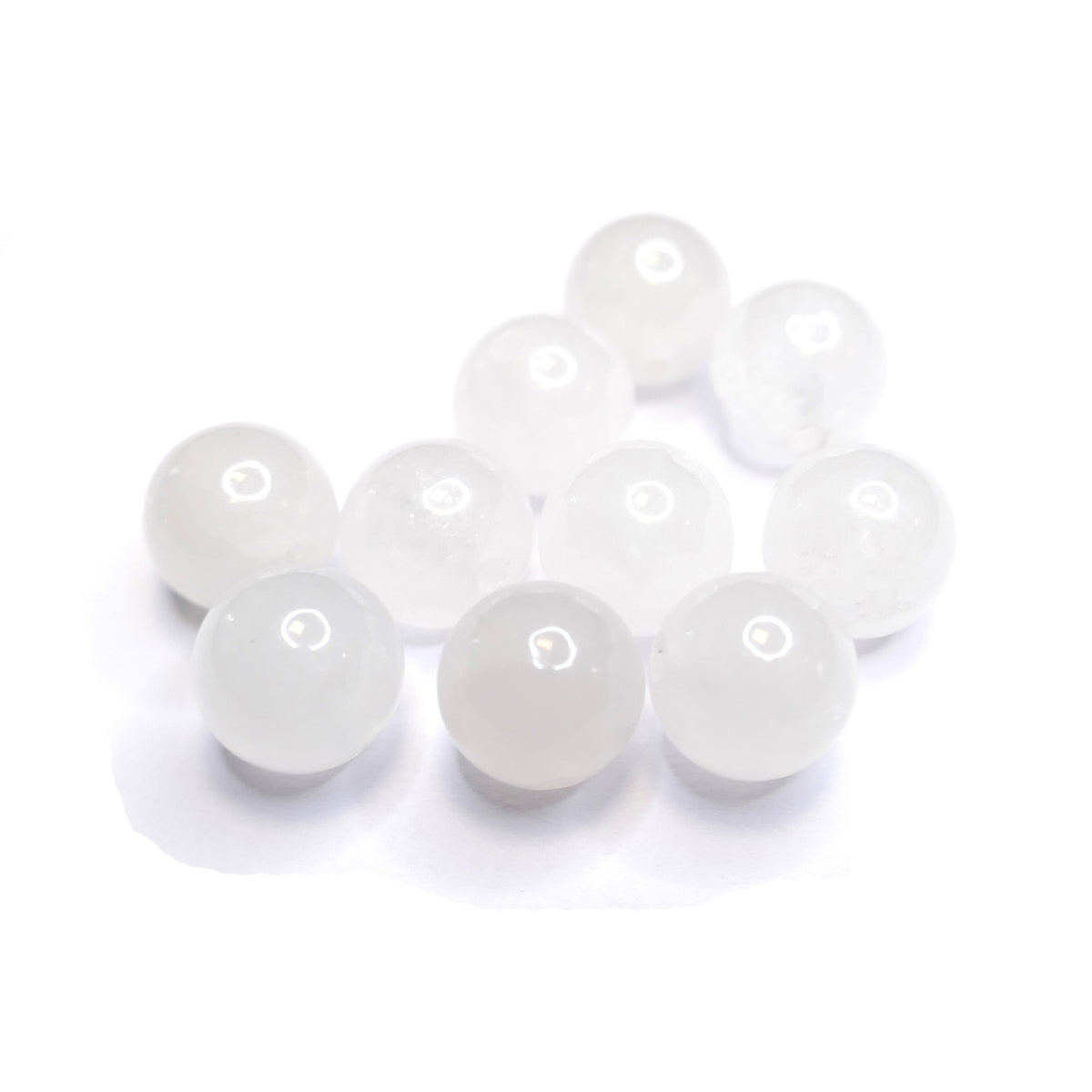 White Jade Round Beads - 8mm - Natural - 1 Strand