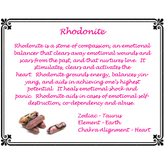 Rhodonite Gemstone Healing Properties Card