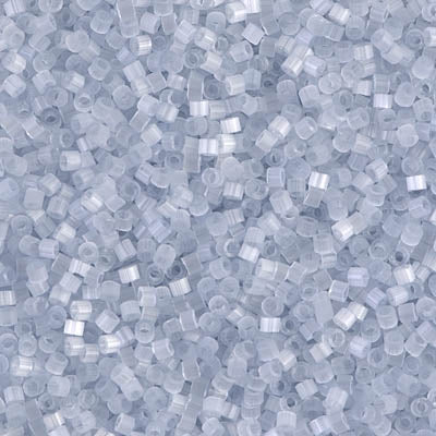 6.4g MIYUKI Delica Seed Beads - 11/0 - Pale Grey/Blue Silk Satin (DB677)