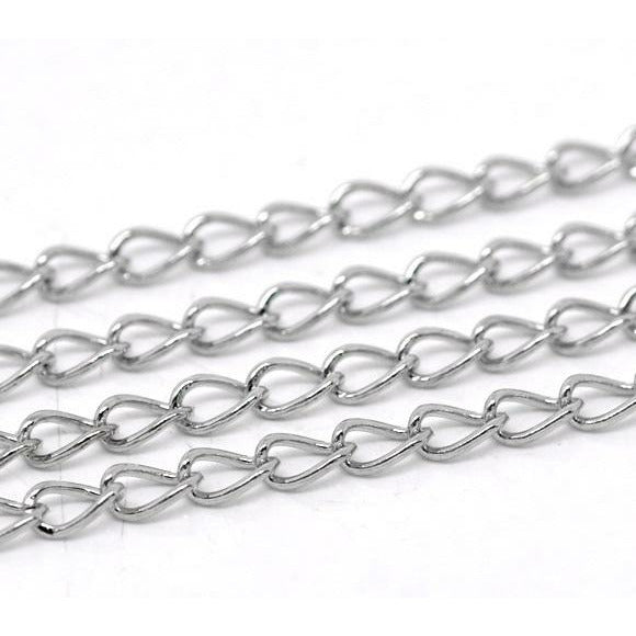 1 Metre Of Curb Chain - Antique Silver - Link 5.5mmx3.5mm Chains Julz Beads 