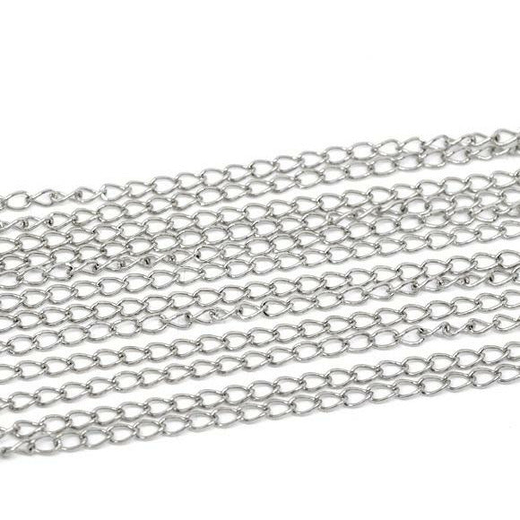1 Metre Of Curb Chain - Antique Silver - Link 5.5mmx3.5mm Chains Julz Beads 