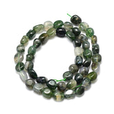 1 Strand Moss Agate Nugget Beads - 5-10mm x 6mm Gemstone Julz Beads 