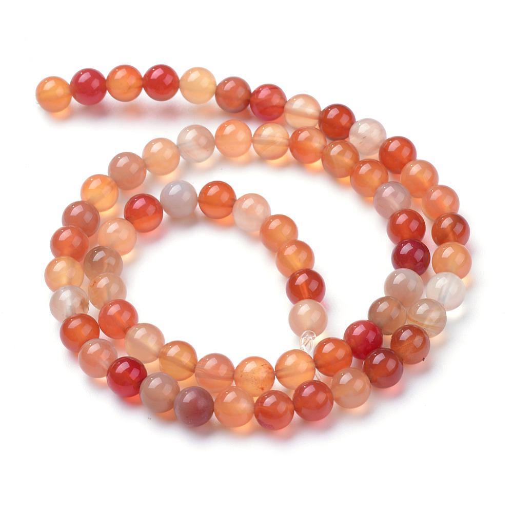 1 Strand Natural Carnelian Beads - Orange - 6mm Gemstone Julz Beads 