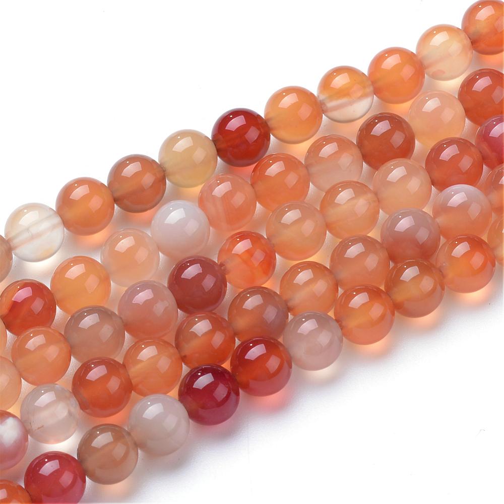 1 Strand Natural Carnelian Beads - Orange - 6mm Gemstone Julz Beads 