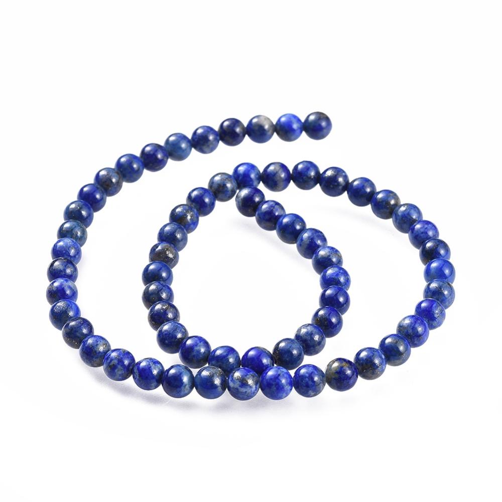 1 Strand Natural Lapis Lazul Beads - 6mm Gemstone Julz Beads 