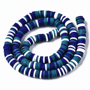 Polymer Clay Bead Strand - Blue - 4mm Discs