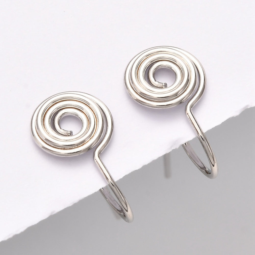 Stainless steel deals spiral earrings